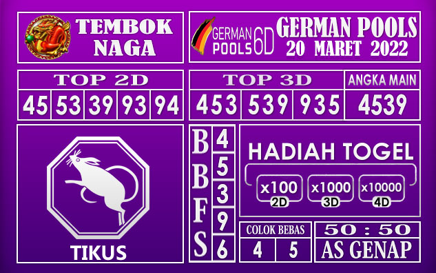 Prediksi Togel german hari ini 20 maret 2022