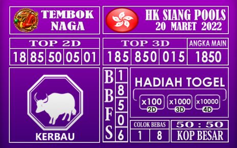 Prediksi Togel hk siang hari ini 20 maret 2022