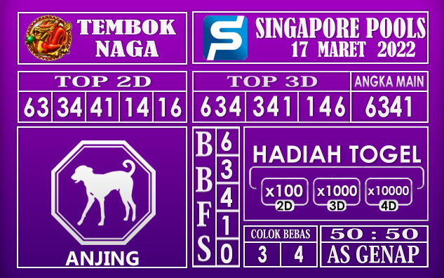 Prediksi Togel singapore hari ini 17 maret 2022