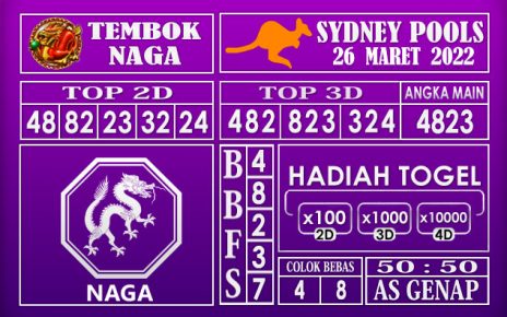 Prediksi Togel sydney hari ini 26 Maret 2022