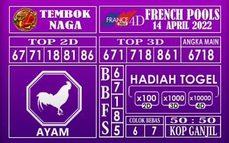 Prediksi Togel french hari ini 14 April 2022