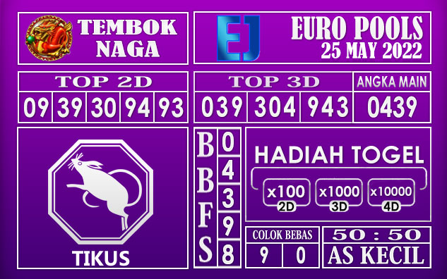 Prediksi Togel Euro Hari Ini 25 May 2022