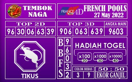 Prediksi Togel French Hari Ini 27 May 2022