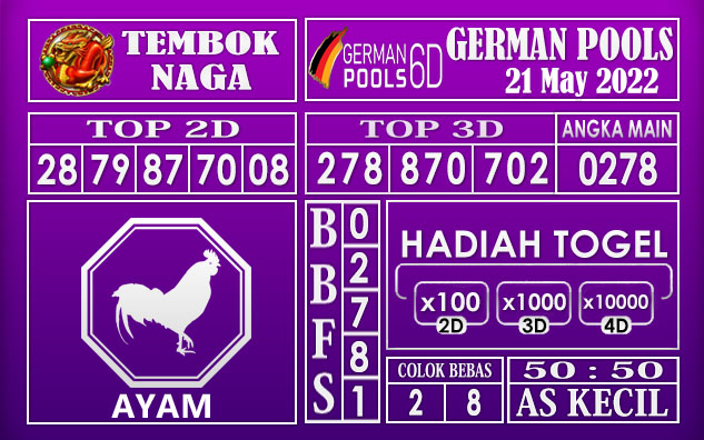 Prediksi Togel German Hari Ini 21 MAY 2022