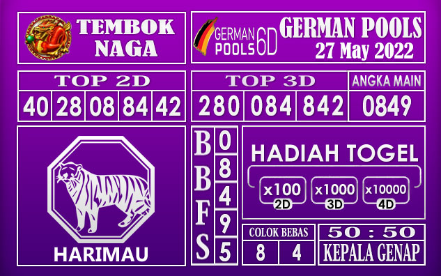 Prediksi Togel German Hari Ini 27 MAY 2022