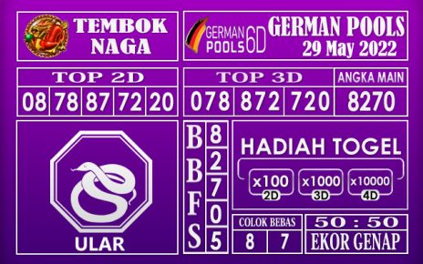 Prediksi Togel German Hari Ini 29 MAY 2022