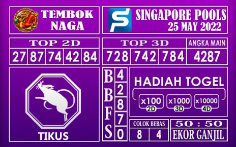 Prediksi Togel Singapore Hari Ini 25 May 2022