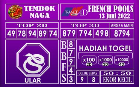 Prediksi Togel French Hari Ini 13 Juni 2022