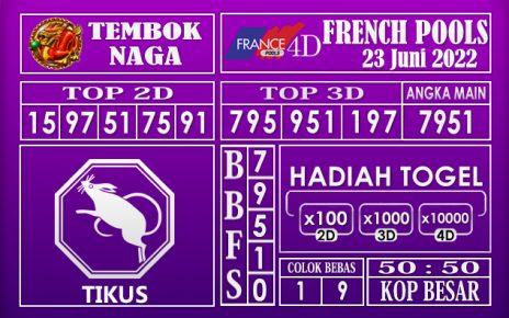 Prediksi Togel French Hari Ini 23 Juni 2022