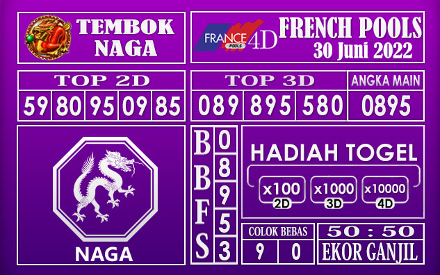 Prediksi Togel French Hari Ini 30 Juni 2022