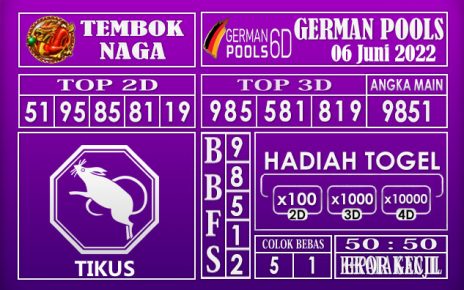 Prediksi Togel German Hari Ini 06 Juni 2022