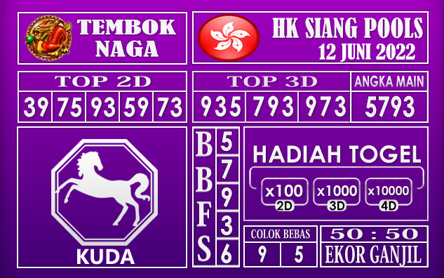 Prediksi Togel Hk Siang Hari Ini 12 Juni 2022