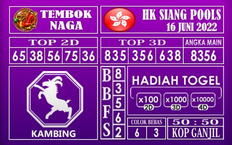 Prediksi Togel Hk Siang Hari Ini 16 Juni 2022