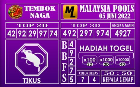 Prediksi Togel Malaysia Hari Ini 05 Juni 2022