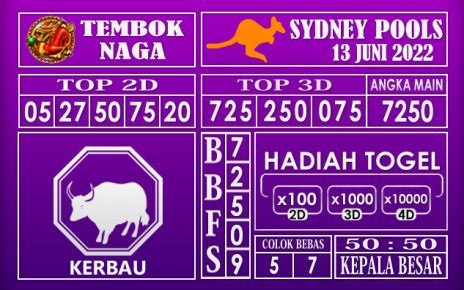 Prediksi Togel Sydney Hari Ini 13 Juni 2022