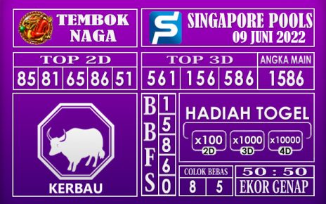 Prediksi Togel Singapore Hari Ini 09 Juni 2022