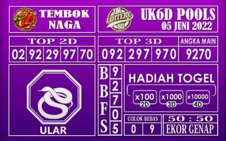 Prediksi Togel UK6D Hari Ini 05 Juni 2022