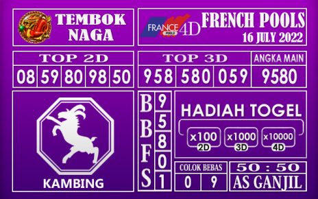 Prediksi Togel French Hari Ini 16 July 2022