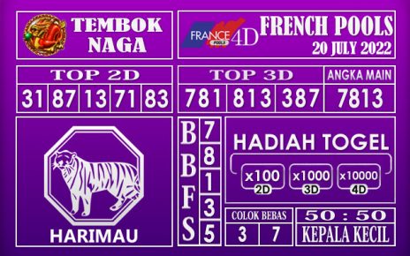 Prediksi Togel French Hari Ini 20 July 2022