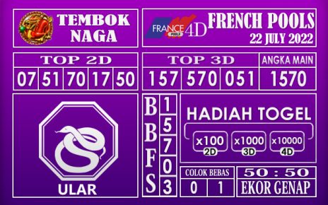 Prediksi Togel French Hari Ini 22 July 2022