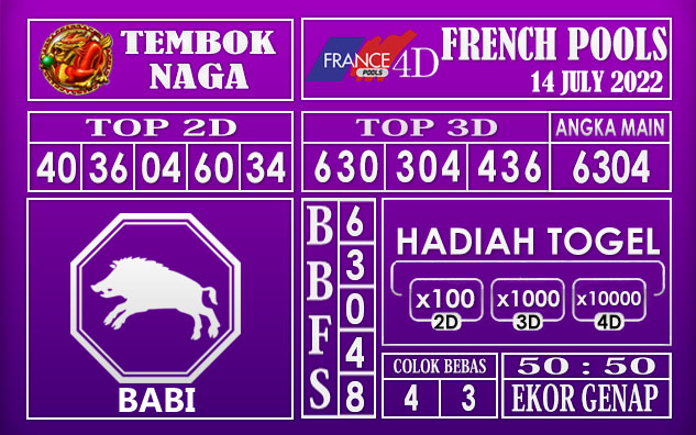 Prediksi Togel French Hari Ini 14 July 2022