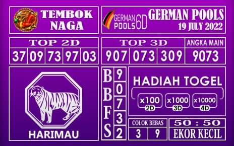 Prediksi Togel German Hari Ini 19 July 2022