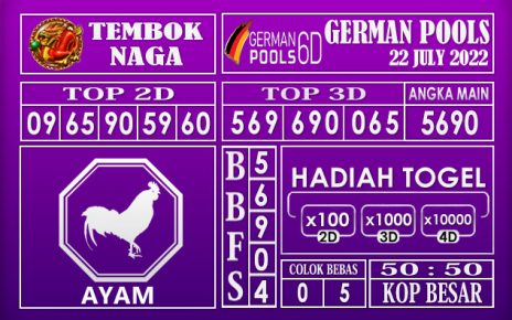 Prediksi Togel German Hari Ini 22 July 2022