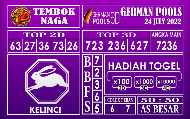 Prediksi Togel German Hari Ini 24 July 2022