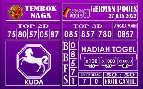 Prediksi Togel German Hari Ini 27 July 2022