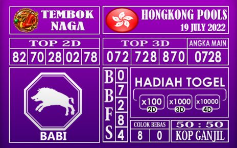 Prediksi Togel Hongkong Hari Ini 19 July 2022