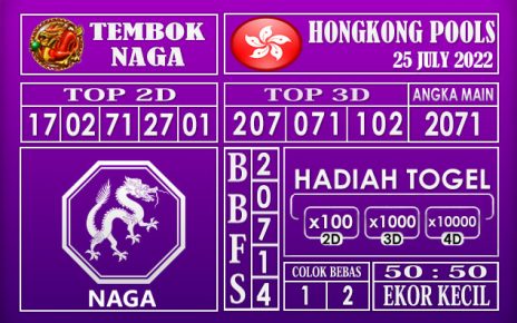 Prediksi Togel Hongkong Hari Ini 25 July 2022