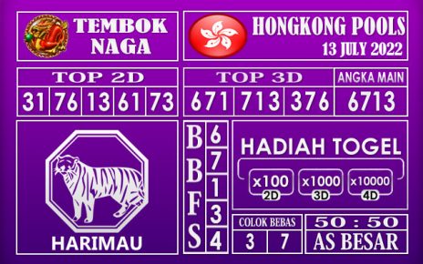 Prediksi Togel Hongkong Hari Ini 13 July 2022