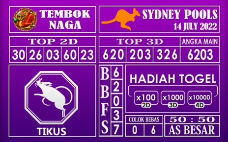 Prediksi Togel Sydney Hari Ini 14 July 2022