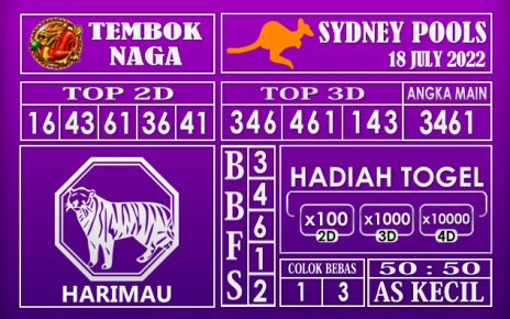 Prediksi Togel Sydney Hari Ini 18 July 2022