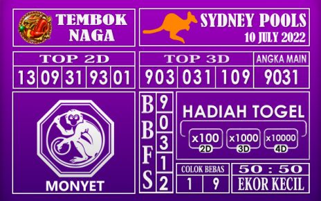 Prediksi Togel Sydney Hari Ini 10 July 2022