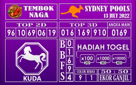 Prediksi Togel Sydney Hari Ini 13 July 2022