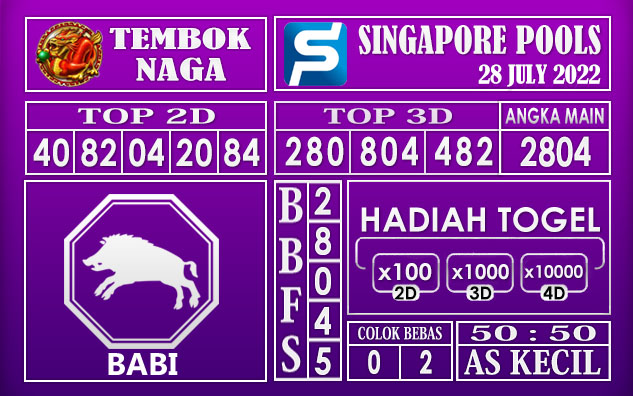 Prediksi Togel Singapore Hari Ini 28 July 2022