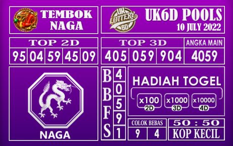 Prediksi Togel UK6D Hari Ini 10 July 2022