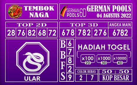 Prediksi Togel German Hari Ini 04 Agustus 2022