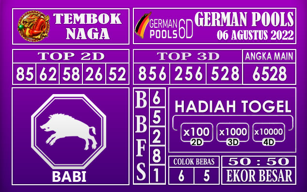 Prediksi Togel German Hari Ini 06 Agustus 2022