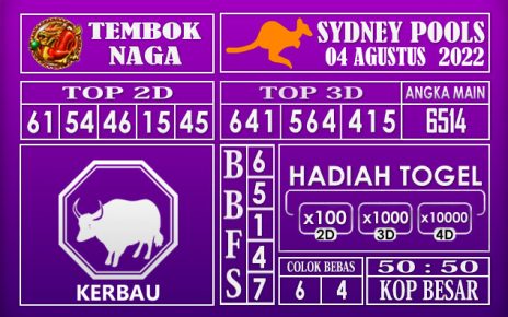 Prediksi togel sydney hari ini 04 agustus 2022