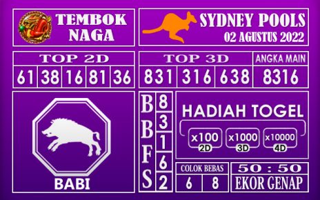 Prediksi Togel Sydney Hari Ini 02 Agustus 2022